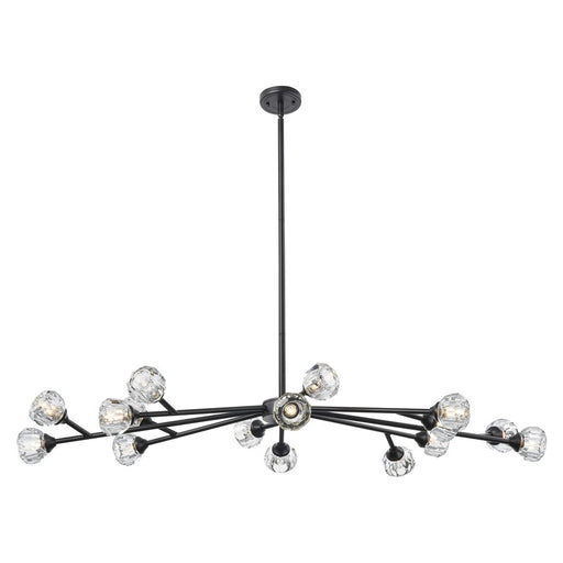 Innovations Aurora 16Lt 48" Chandelier, Black/Clear Glass - 465-16I-BK-G465-CL