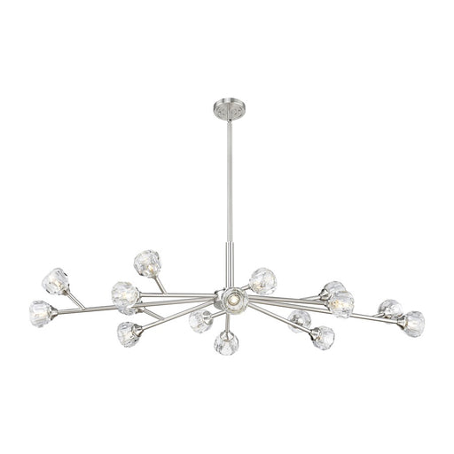 Innovations Aurora 16Lt 48" Chandelier, PN/Clear Glass - 465-16I-PN-G465-CL