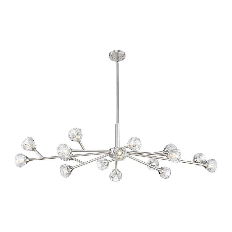 Innovations Aurora 16Lt 48" Chandelier, PN/Clear Glass - 465-16I-PN-G465-CL