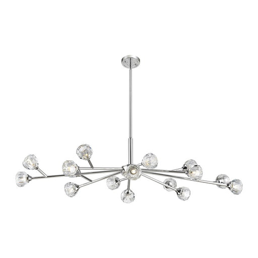 Innovations Aurora 16Lt 48" Chandelier, SN/Clear Glass - 465-16I-SN-G465-CL