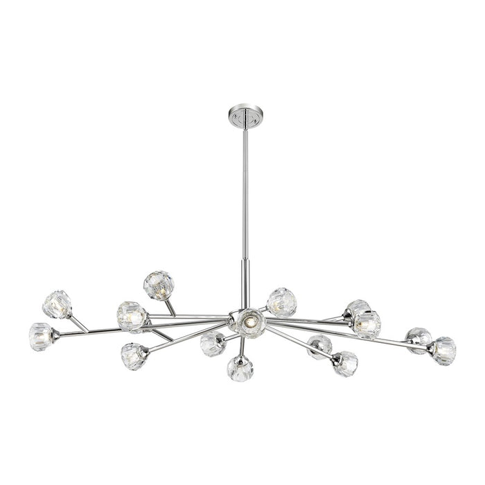 Innovations Aurora 16Lt 48" Chandelier, SN/Clear Glass - 465-16I-SN-G465-CL