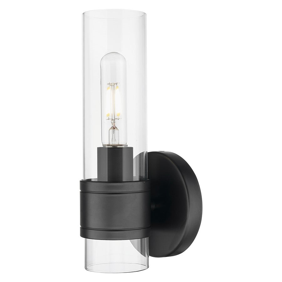 Innovations Arden 1Lt 5" Wall Sconce, Black/Clear - 467-1W-BK-G467-CL