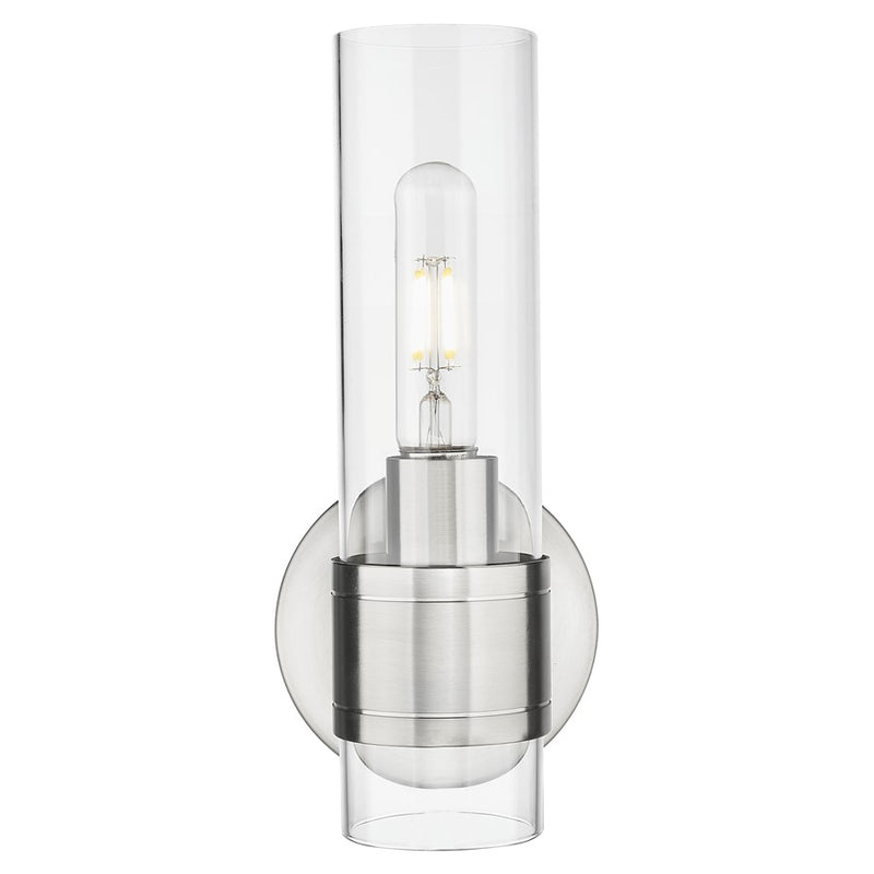 Innovations Arden 1Lt 5" Wall Sconce, Satin Nickel/Clear - 467-1W-SN-G467-CL