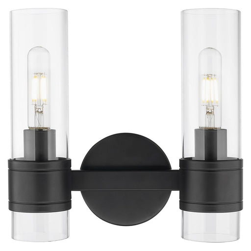 Innovations Arden 2Lt 14" Bath Vanity Light, Black/Clear - 467-2W-BK-G467-CL