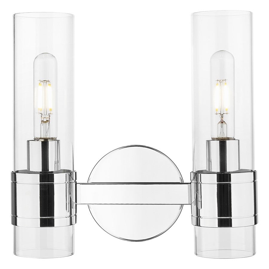 Innovations Arden 2Lt 14" Bath Vanity Light, Chrome/Clear - 467-2W-PC-G467-CL