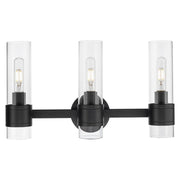 Innovations Arden 3Lt 21" Bath Vanity Light, Black/Clear - 467-3W-BK-G467-CL