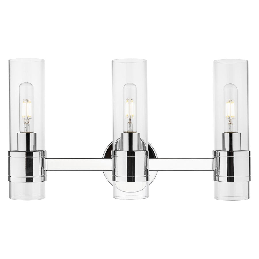 Innovations Arden 3Lt 21" Bath Vanity Light, Chrome/Clear - 467-3W-PC-G467-CL