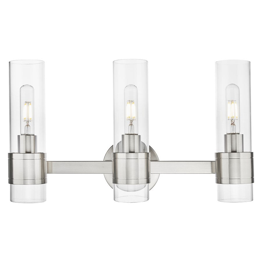 Innovations Arden 3Lt 21" Bath, Satin Nickel Finsih Clear - 467-3W-SN-G467-CL