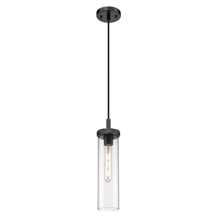 Innovations Lincoln 1Lt 4" Cord Pendant, Black/Clear - 471-1P-BK-G471-12CL