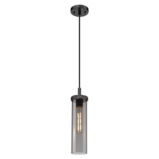 Innovations Lincoln 1Lt 4" Cord Pendant, Black/Smoke - 471-1P-BK-G471-12SM