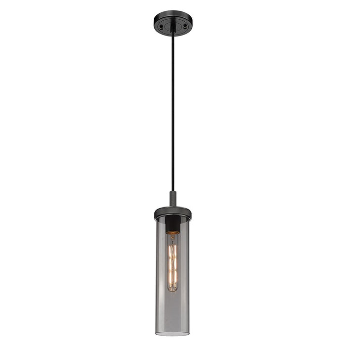 Innovations Lincoln 1Lt 4" Cord Pendant, Black/Smoke - 471-1P-BK-G471-12SM