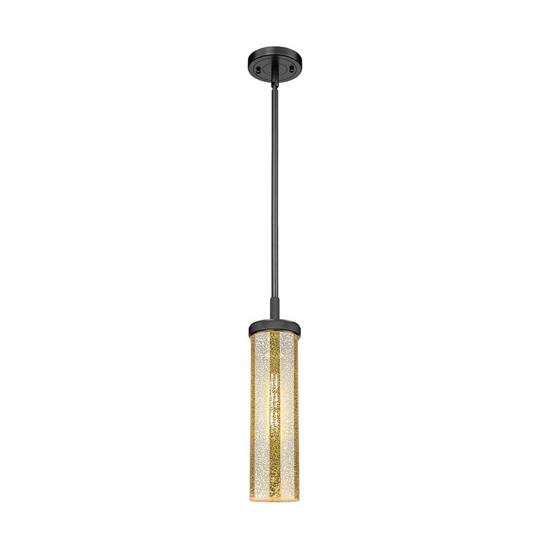 Innovations Lincoln 1Lt 4" Stem Pendant, Black/Mercury - 471-1S-BK-G471-12ME