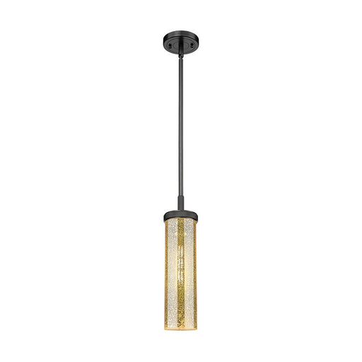 Innovations Lincoln 1Lt 4" Stem Pendant, Black/Mercury - 471-1S-BK-G471-12ME