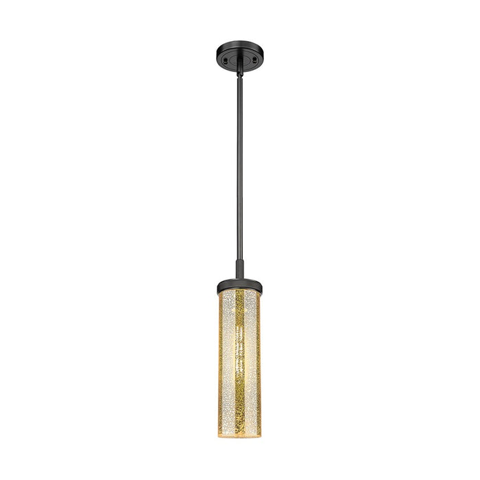 Innovations Lincoln 1Lt 4" Stem Pendant, Black/Mercury - 471-1S-BK-G471-12ME