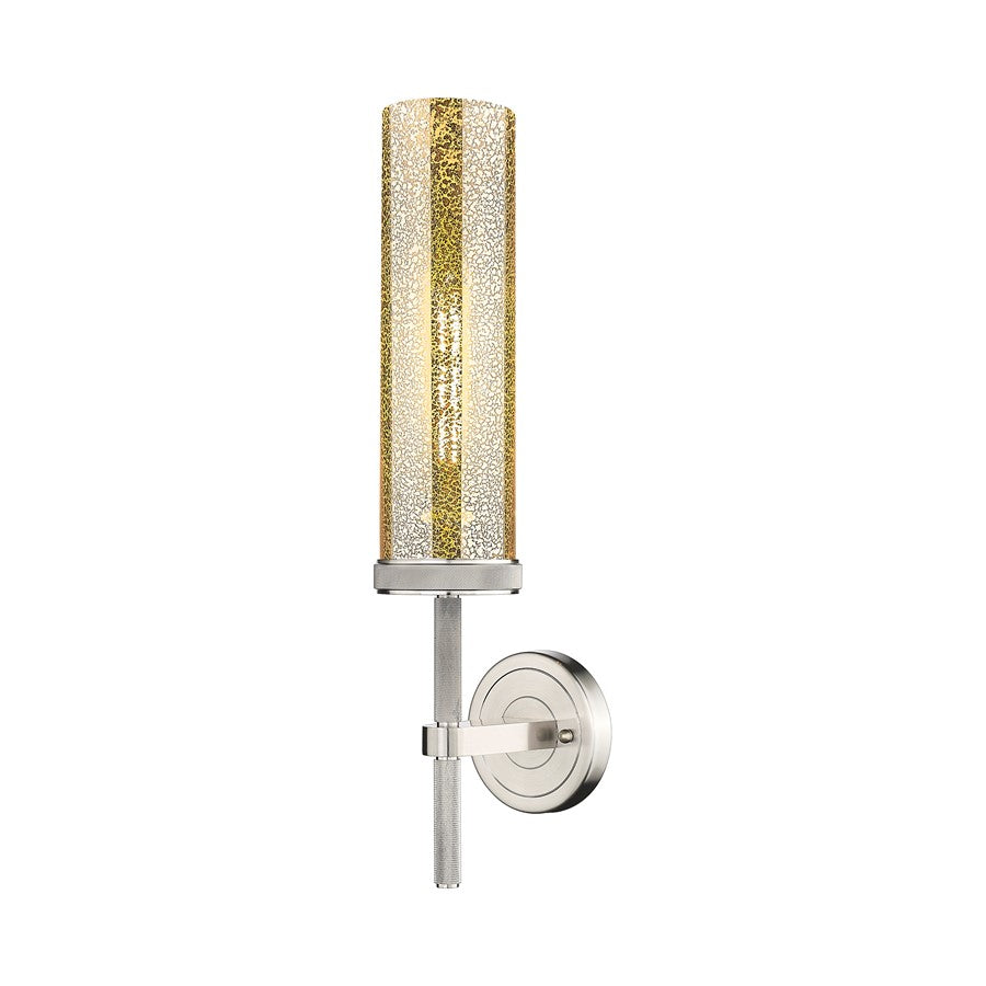 Innovations Lincoln 1Lt 12" Sconce, Satin Nickel/Mercury - 471-1W-SN-G471-12ME