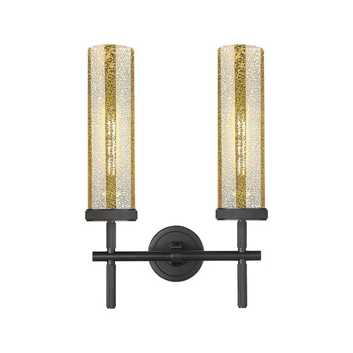 Innovations Lincoln 2Lt 12" Bath Light, Black/Mercury - 471-2W-BK-G471-12ME