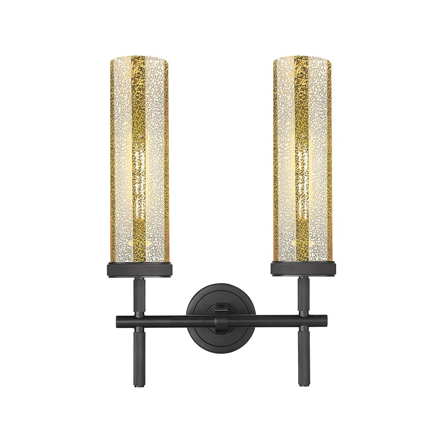 Innovations Lincoln 2Lt 12" Bath Light, Black/Mercury - 471-2W-BK-G471-12ME