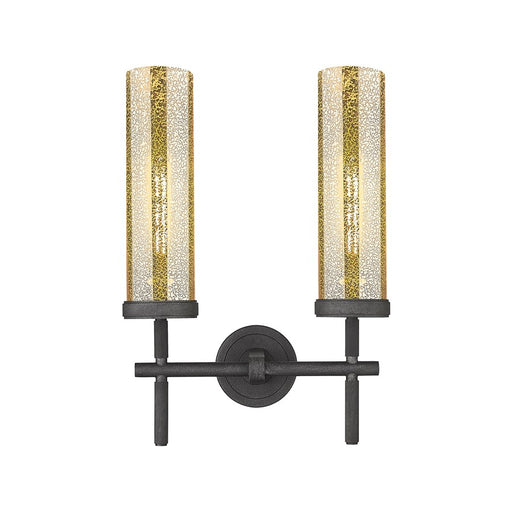 Innovations Lincoln 2Lt 12" Bath, Weathered Zinc/Mercury - 471-2W-WZ-G471-12ME