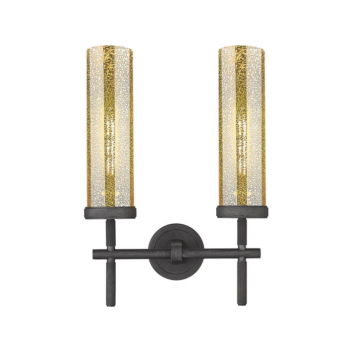 Innovations Lincoln 2Lt 12" Bath, Weathered Zinc/Mercury - 471-2W-WZ-G471-12ME