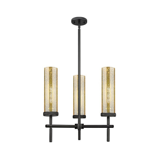 Innovations Lincoln 3Lt 12" Stem Pendant, Black/Mercury - 471-3CR-BK-G471-12ME