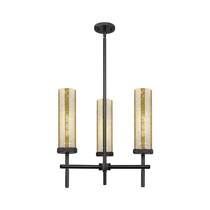 Innovations Lincoln 3Lt 12" Stem Pendant, Black/Mercury - 471-3CR-BK-G471-12ME