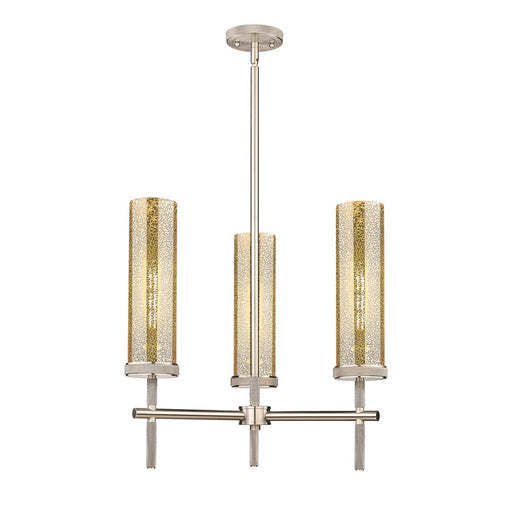 Innovations Lincoln 3Lt 12" Stem Pendant, SN/Mercury - 471-3CR-SN-G471-12ME