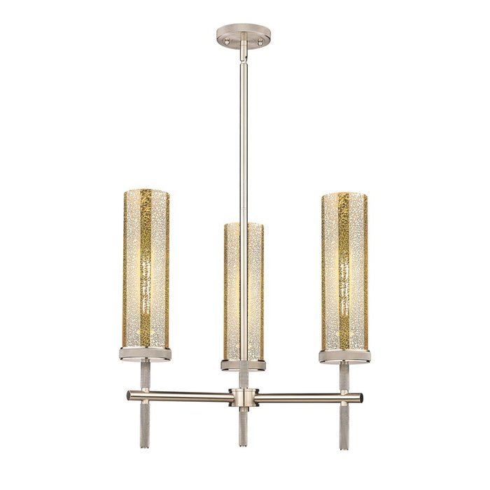 Innovations Lincoln 3Lt 12" Stem Pendant, SN/Mercury - 471-3CR-SN-G471-12ME