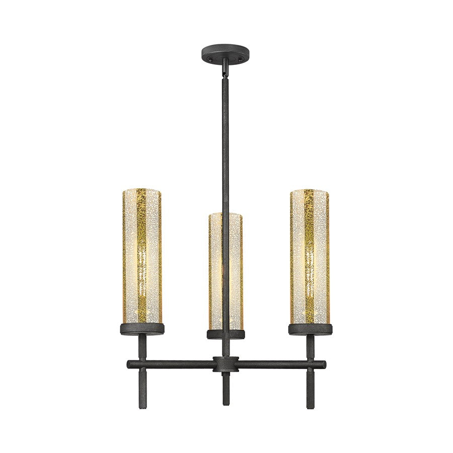 Innovations Lincoln 3Lt 12" Stem Pendant, WZ/MC - 471-3CR-WZ-G471-12ME