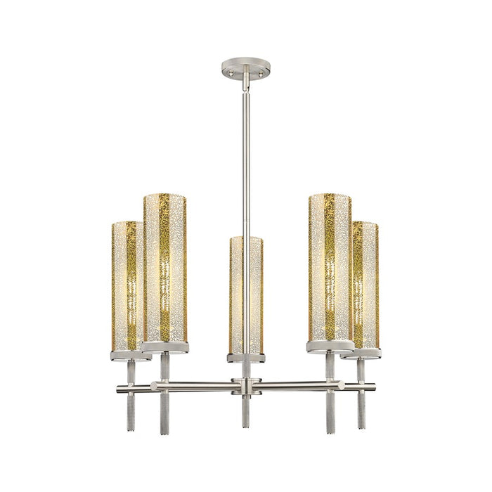 Innovations Lincoln 5Lt 12" Stem Chandelier, SN/Mercury - 471-5CR-SN-G471-12ME