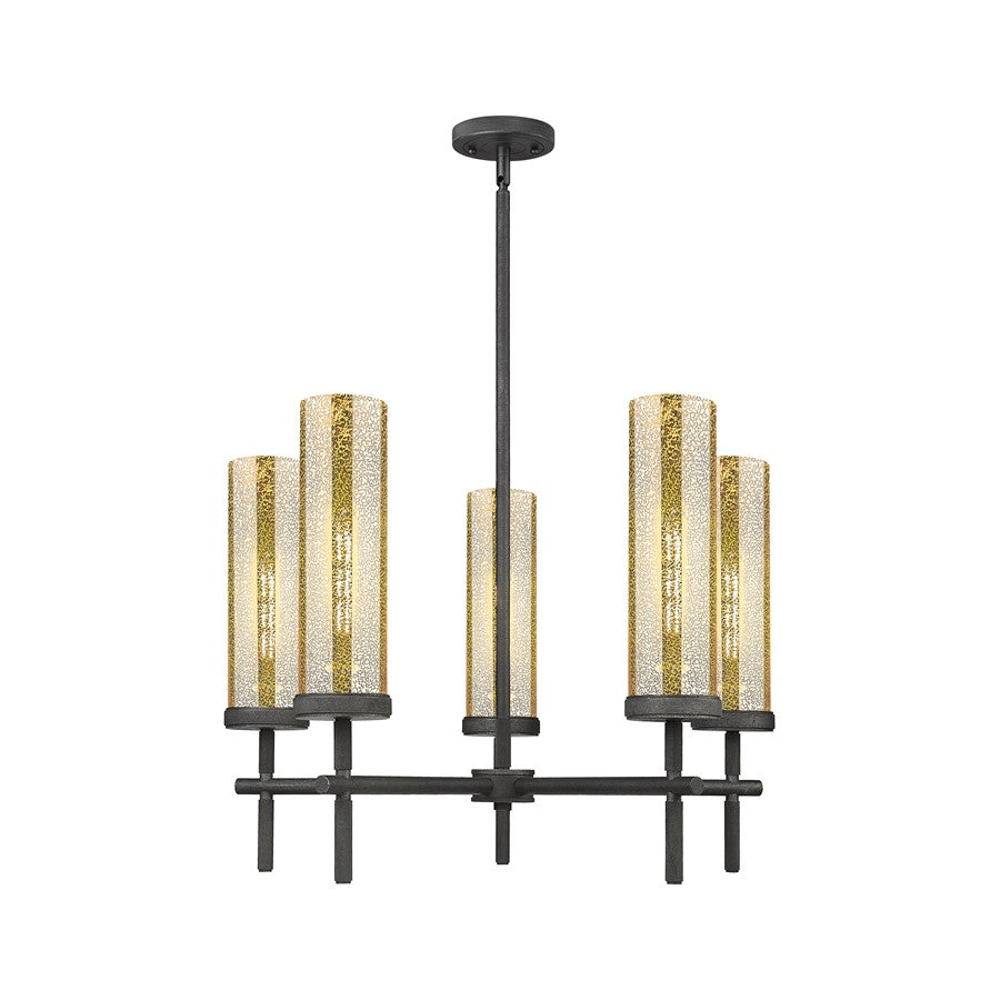 Innovations Lincoln 5Lt 12" Stem Chandelier, WZ/MC - 471-5CR-WZ-G471-12ME