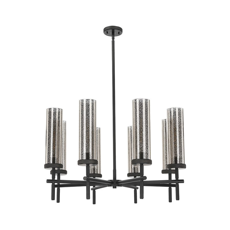 Innovations Lincoln 8Lt 32" Stem Chandlier Black/Mercury