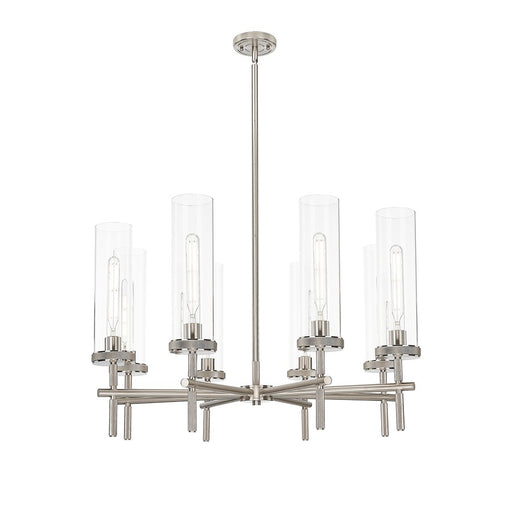 Innovations Lincoln 8Lt 32" Stem Chandlier SN/Clear - 471-8CR-SN-G471-12CL