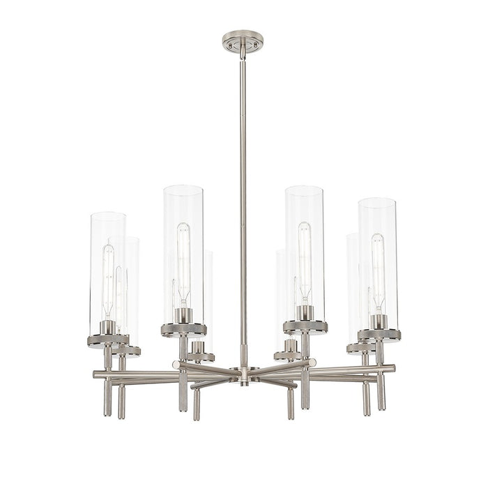 Innovations Lincoln 8Lt 32" Stem Chandlier SN/Clear - 471-8CR-SN-G471-12CL