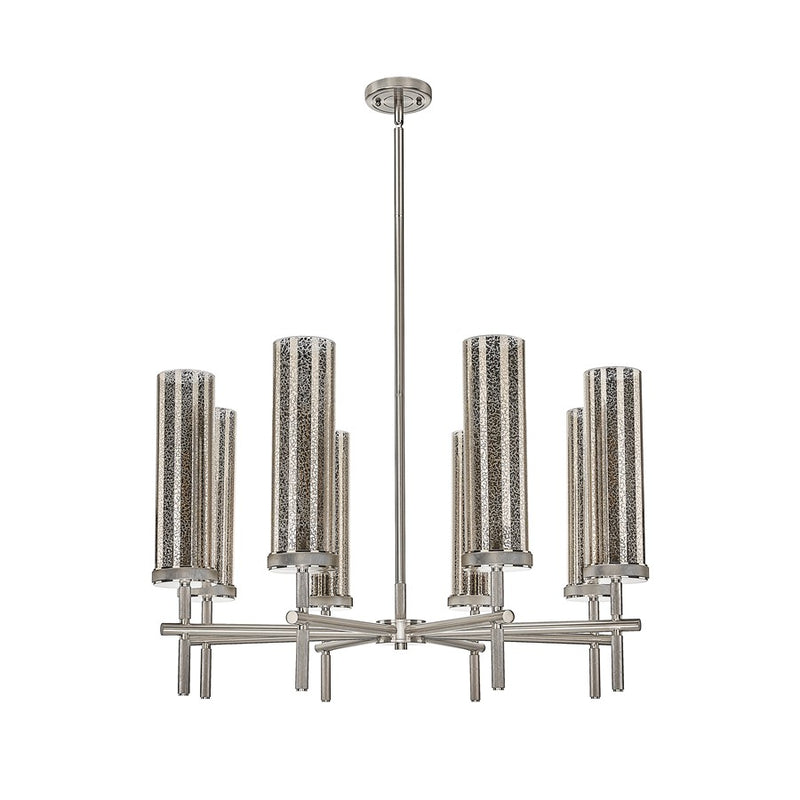 Innovations Lincoln 8Lt 32" Stem Chandlier Satin Nickel/Mercury