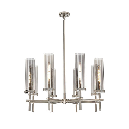 Innovations Lincoln 8Lt 32" Stem Chandlier SN/Smoke - 471-8CR-SN-G471-12SM