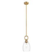 Innovations Hudson 6" Stem Mini Pendant/Flute BB/Clear - 485-1S-BB-G485-6CL