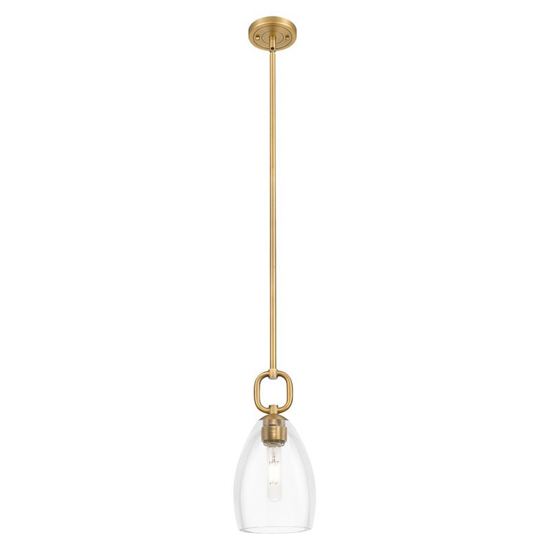 Innovations Hudson 6" Stem Mini Pendant/Flute BB/Clear - 485-1S-BB-G485-6CL