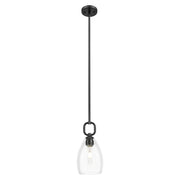 Innovations Hudson 6" Stem Mini Pendant/Flute Black/Clear - 485-1S-BK-G485-6CL