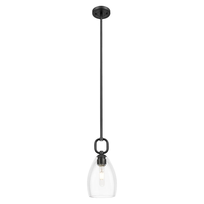 Innovations Hudson 6" Stem Mini Pendant/Flute Black/Clear - 485-1S-BK-G485-6CL