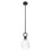 Innovations Hudson 6" Stem Mini Pendant/Flute Black/Clear