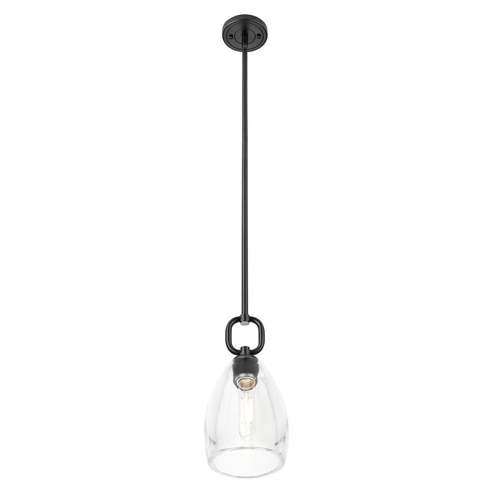 Innovations Hudson 6" Stem Mini Pendant/Flute Black/Clear