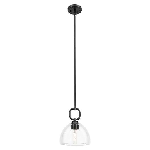 Innovations Hudson 8" Stem Mini Pendant/Dome Black/Clear - 485-1S-BK-G486-8CL