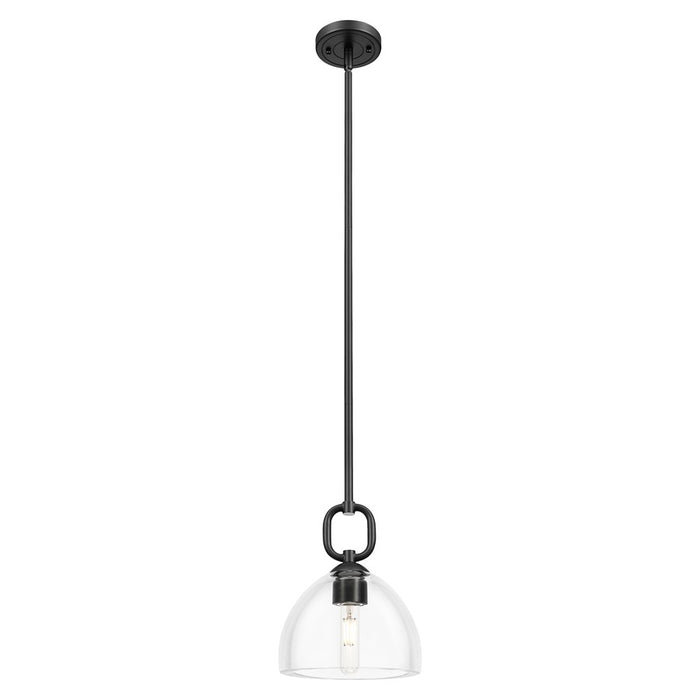 Innovations Hudson 8" Stem Mini Pendant/Dome Black/Clear - 485-1S-BK-G486-8CL
