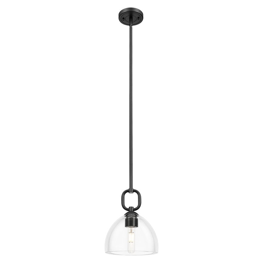 Innovations Hudson 8" Stem Mini Pendant/Dome Black/Clear - 485-1S-BK-G486-8CL