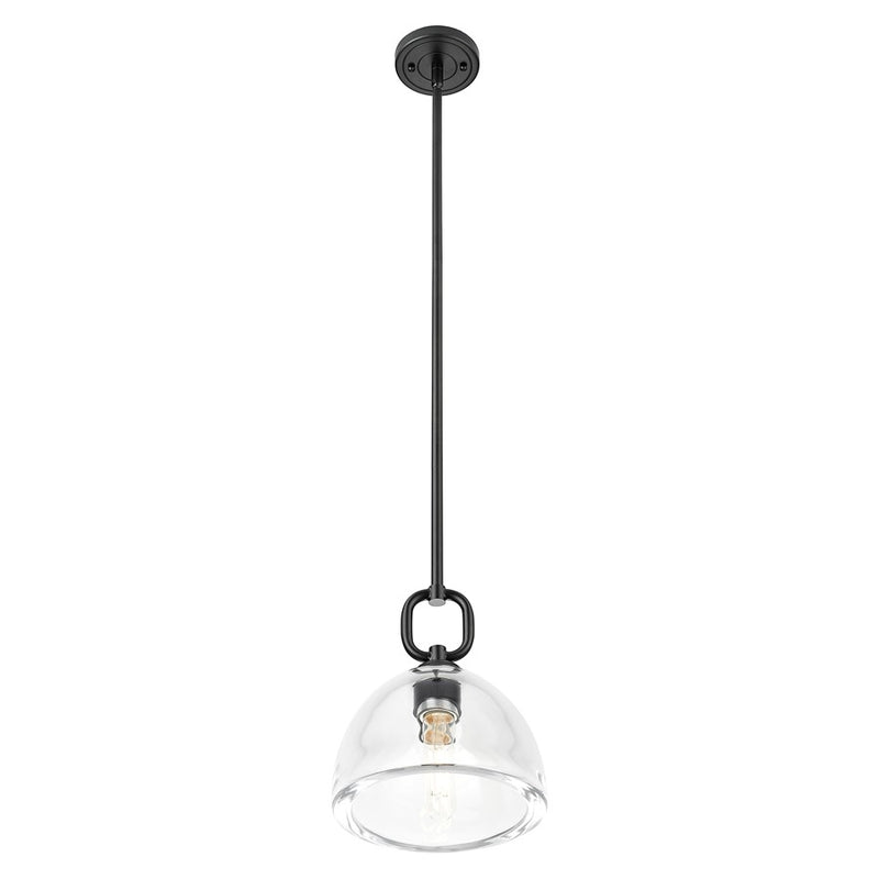 Innovations Hudson 8" Stem Mini Pendant/Dome Black/Clear