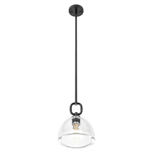 Innovations Hudson 8" Stem Mini Pendant/Dome Black/Clear