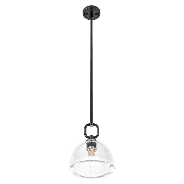 Innovations Hudson 8" Stem Mini Pendant/Dome Black/Clear