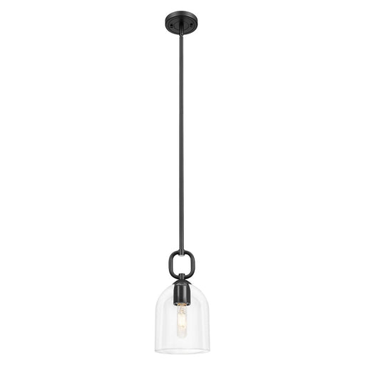 Innovations Hudson 6" Stem Mini Pendant/Black/Clear Bell - 485-1S-BK-G487-6CL