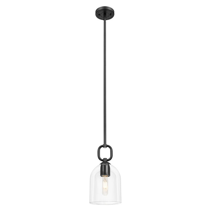 Innovations Hudson 6" Stem Mini Pendant/Black/Clear Bell - 485-1S-BK-G487-6CL