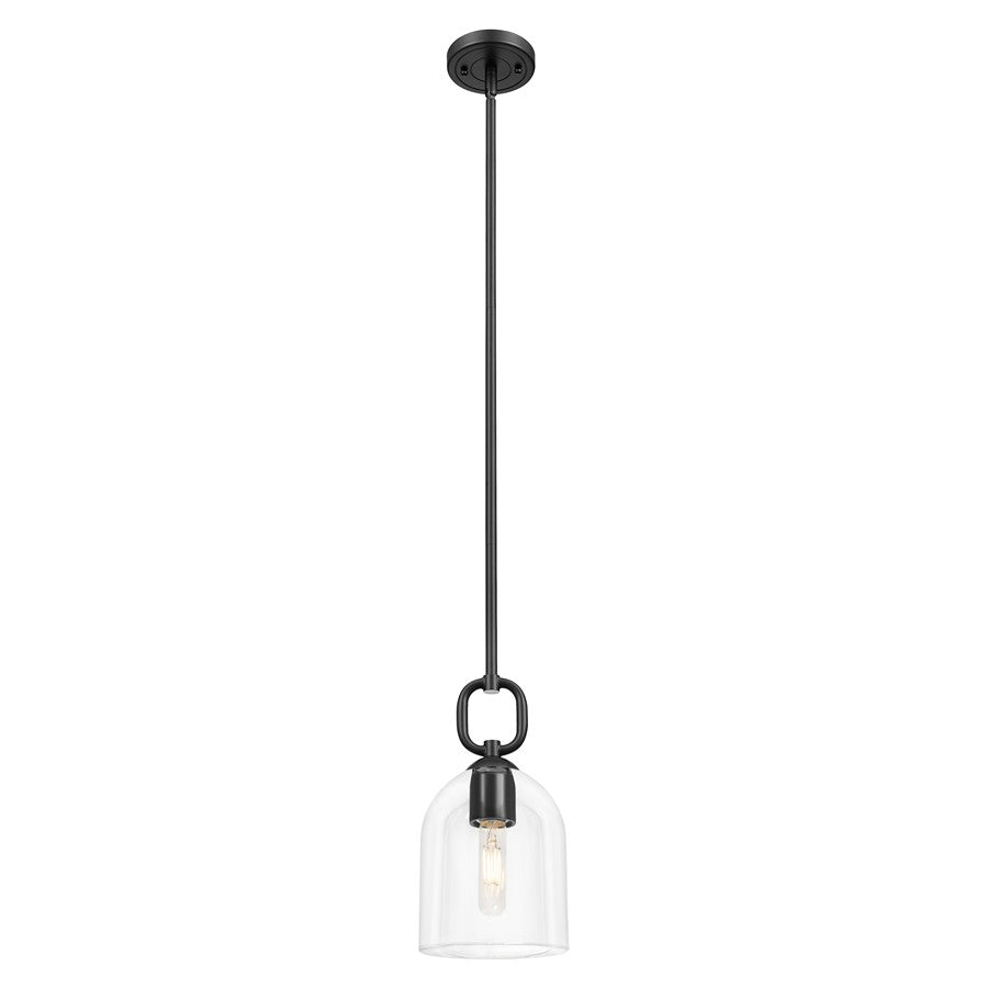 Innovations Hudson 6" Stem Mini Pendant/Black/Clear Bell - 485-1S-BK-G487-6CL